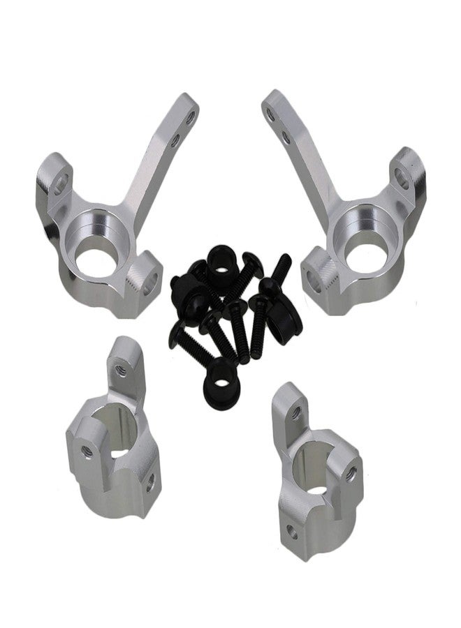 Mxfans Silver Al. Upgrade Parts SCX0002 C-Hub Carrier & AX30496 Steering Hub Carrier(L/R) Replacement for AXIAL RC1:10 Off Road Car Pack of 2 - Image 1